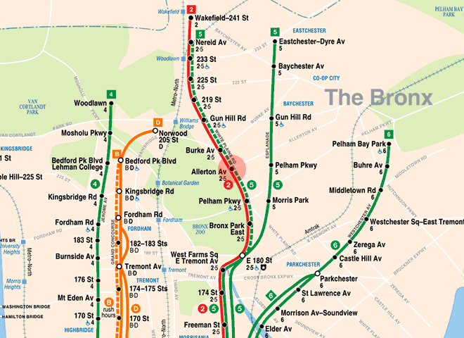 Allerton Avenue station map
