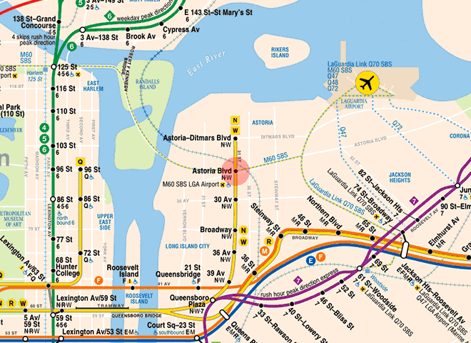 Astoria Boulevard station map