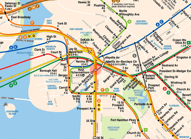 Atlantic Avenue-Barclays Center station map