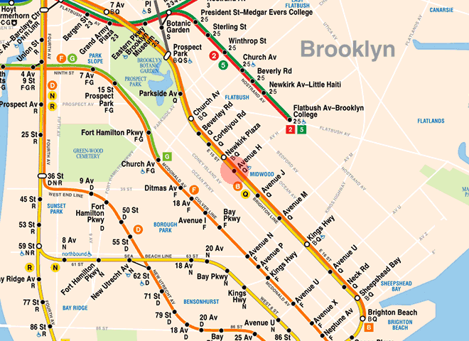 Avenue H station map