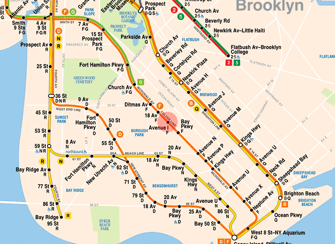 Avenue I station map
