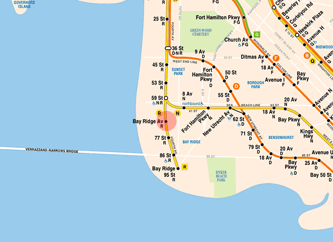 Bay Ridge Avenue station map