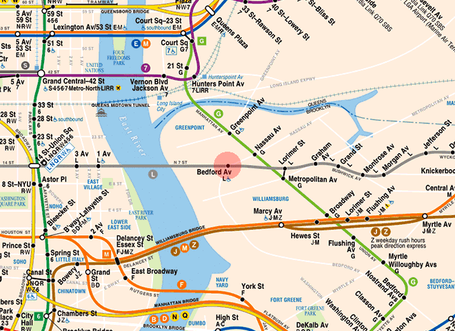 Bedford Avenue station map