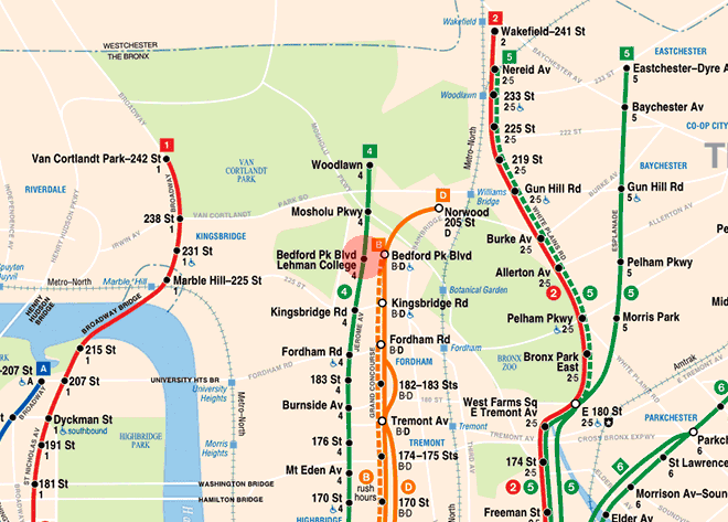 Bedford Park Boulevard-Lehman College station map