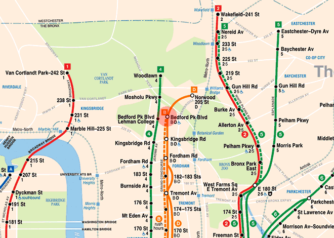 Bedford Park Boulevard station map