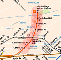New York subway BMT Myrtle Avenue Line map