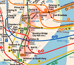 New York subway BMT Nassau Street Line map