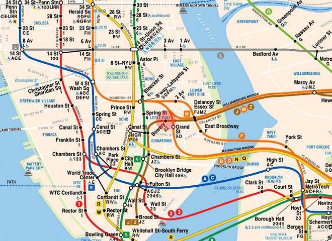 Bowery station map