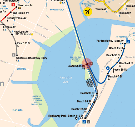 Broad Channel station map