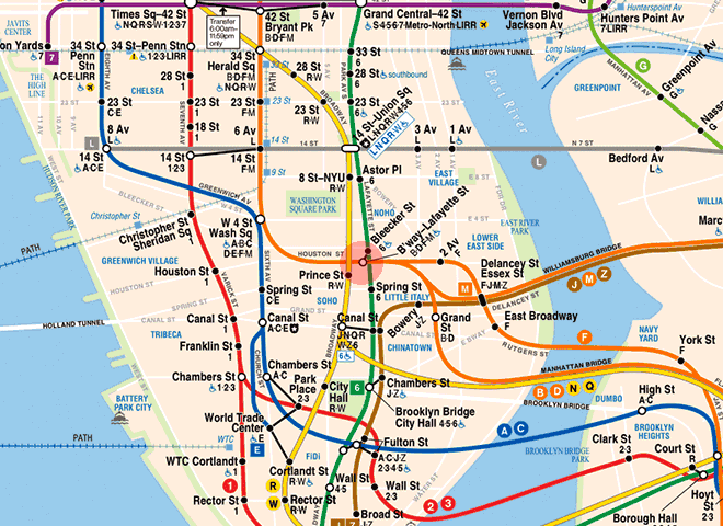 Broadway-Lafayette Street station map