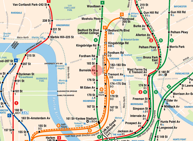Burnside Avenue station map
