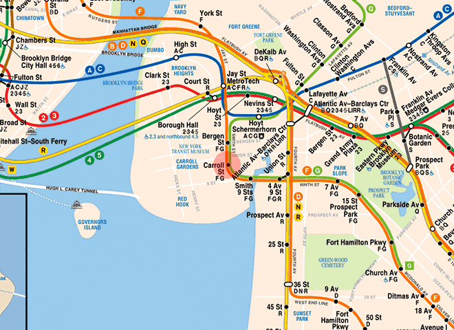 Carroll Street station map