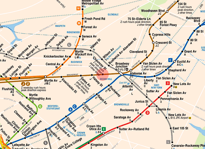 Chauncey Street station map
