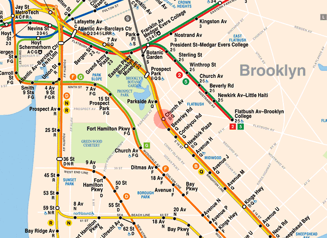 Church Avenue station map