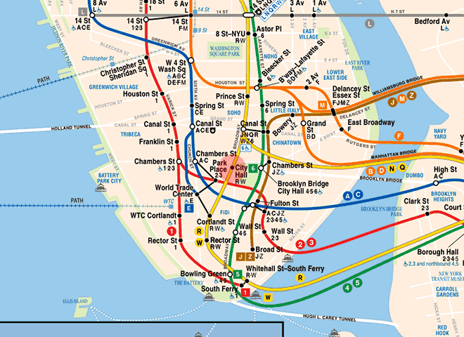 City Hall station map