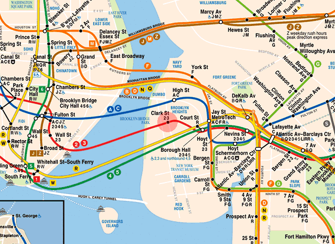 Clark Street station map