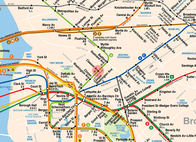 Classon Avenue station map