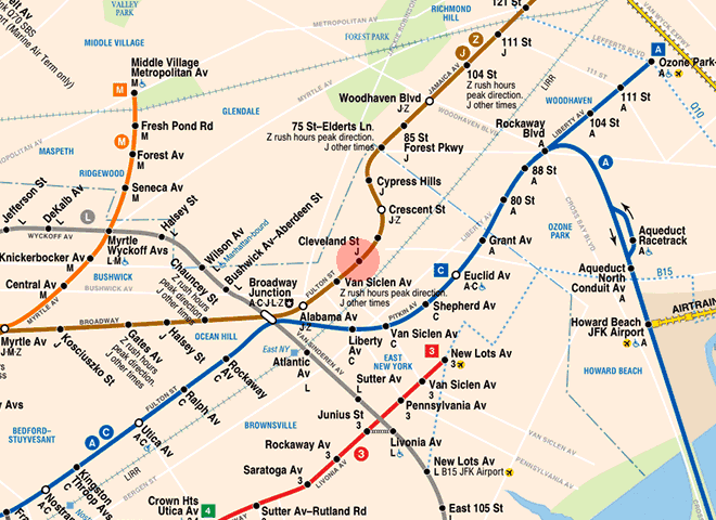 Cleveland Street station map