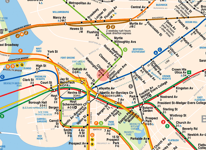 Clinton-Washington Avenues station map