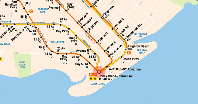 Coney Island-Stillwell Avenue station map