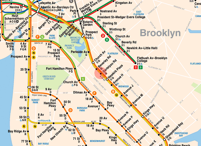 Cortelyou Road station map
