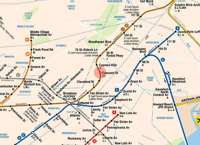 Crescent Street station map