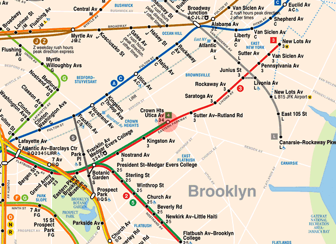 Crown Heights–Utica Avenue station map