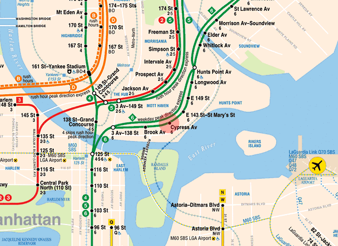 Cypress Avenue station map