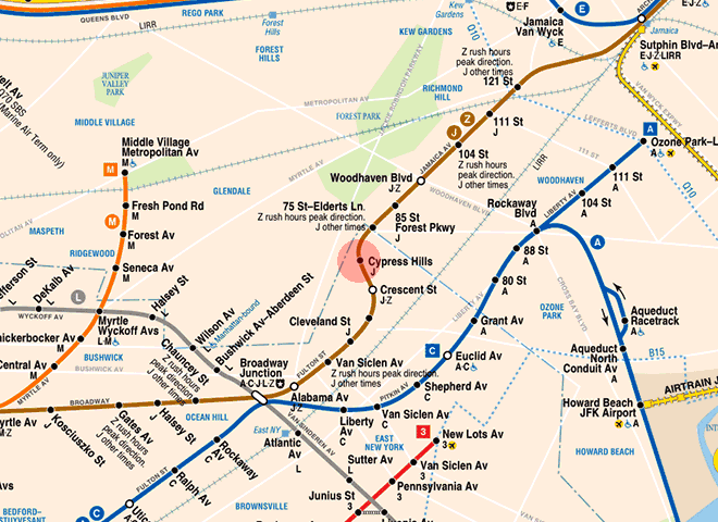 Cypress Hills station map
