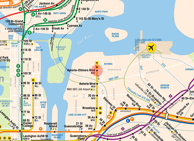 Ditmars Boulevard-Astoria station map