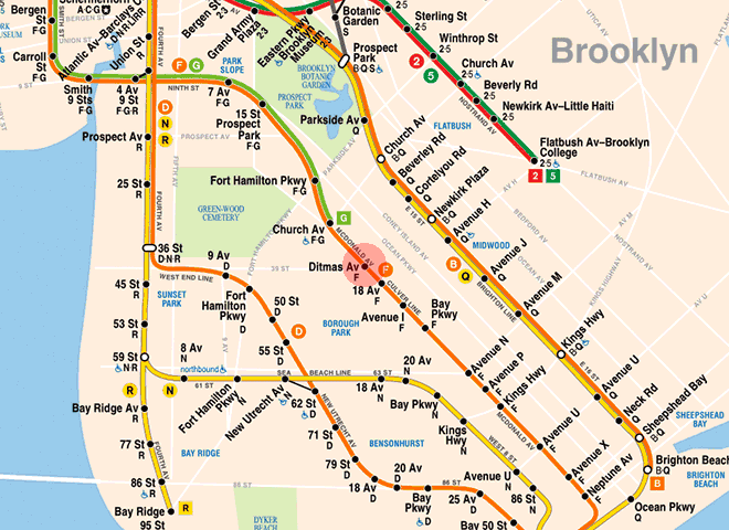 Ditmas Avenue station map