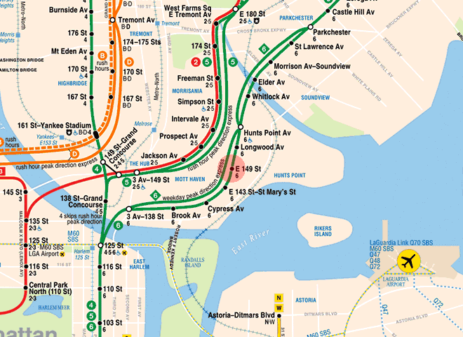 East 149th Street station map