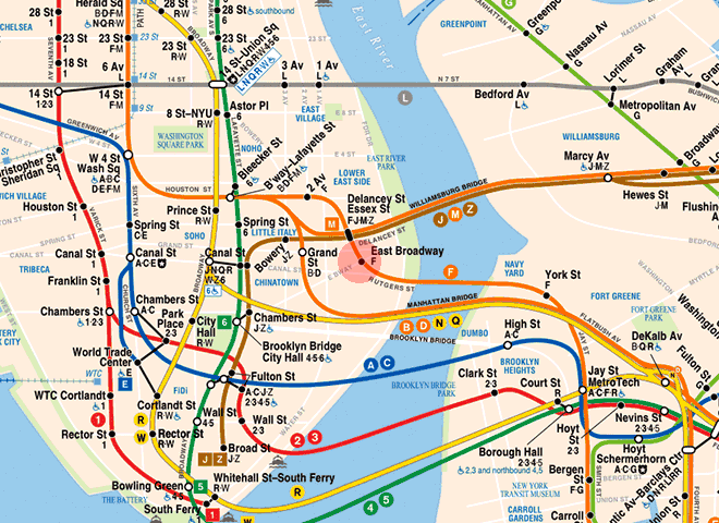 East Broadway station map