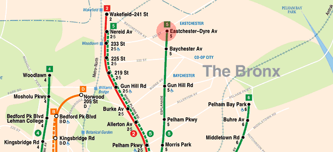 Eastchester-Dyre Avenue station map