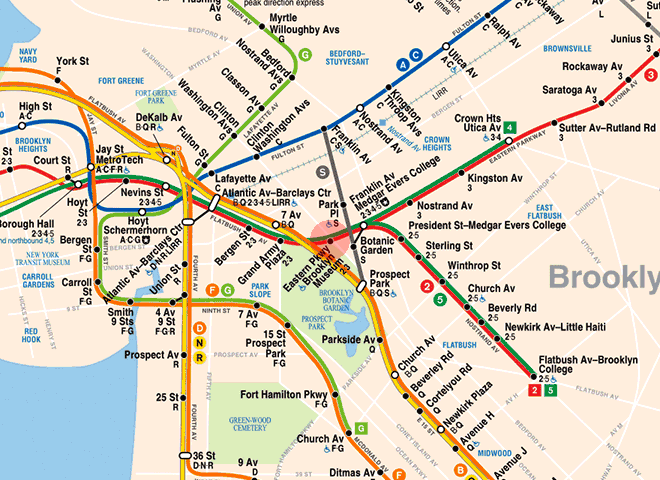 Eastern Parkway-Booklyn Museum station map