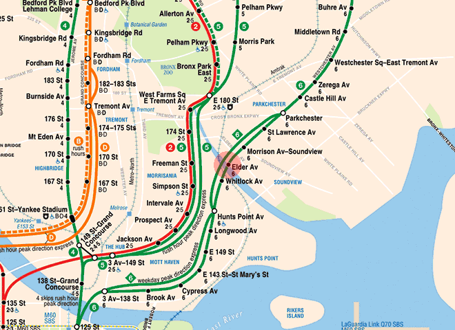 Elder Avenue station map
