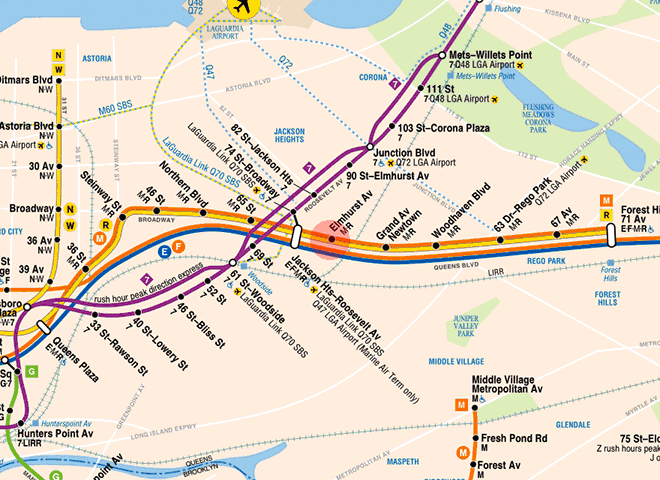 Elmhurst Avenue station map