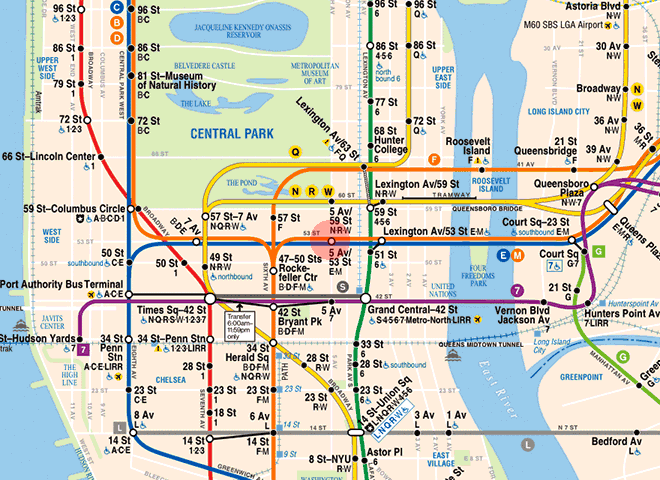 Fifth Avenue-53rd Street station map