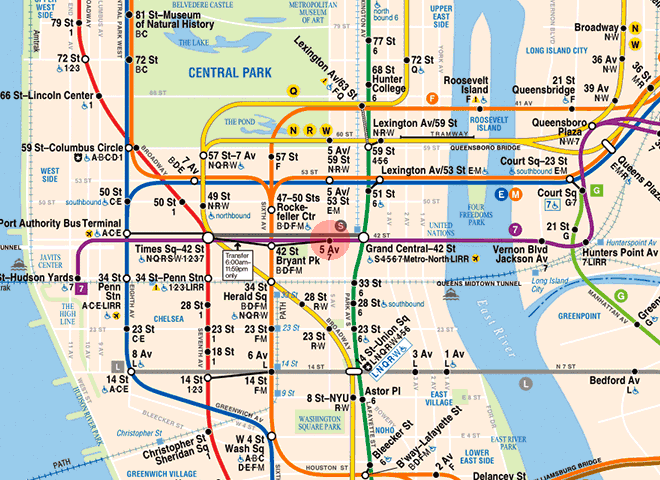 Fifth Avenue Bryant Park Station Map New York Subway
