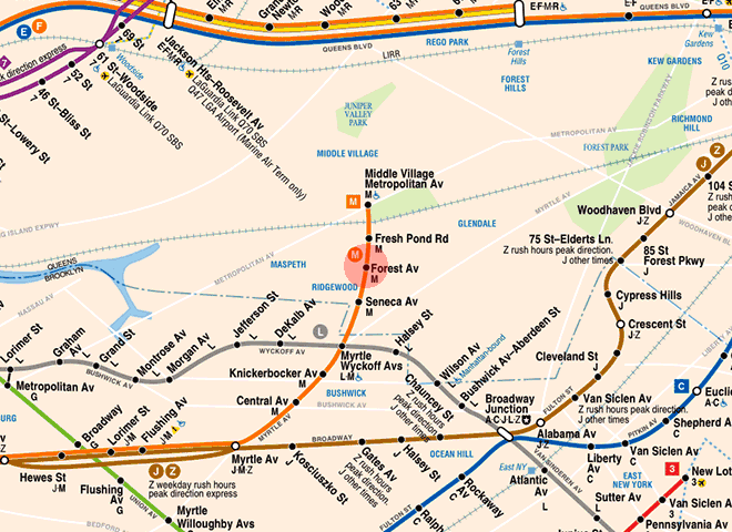 Forest Avenue station map