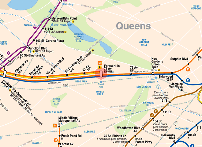 Forest Hills-71st Avenue station map