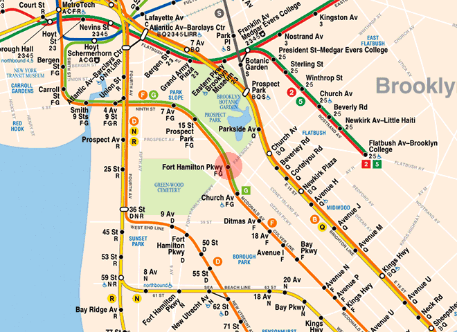 Fort Hamilton Parkway station map - New York subway