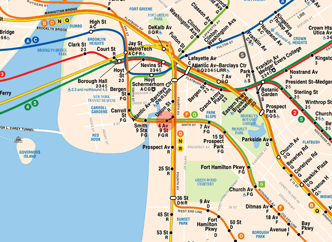 Fourth Avenue station map