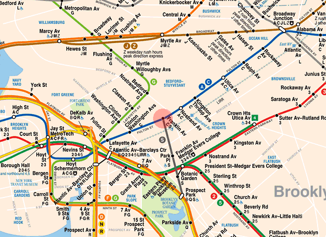 Franklin Avenue station map