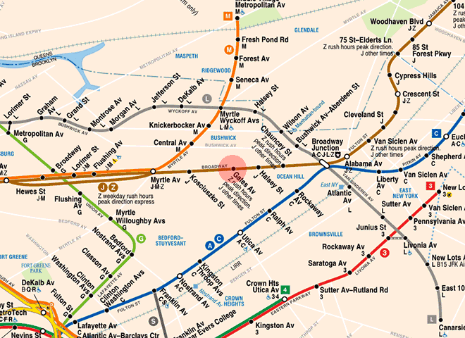 Gates Avenue station map