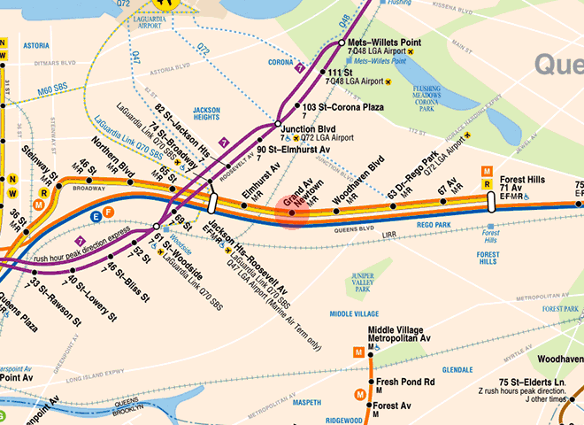 Grand Avenue-Newtown station map
