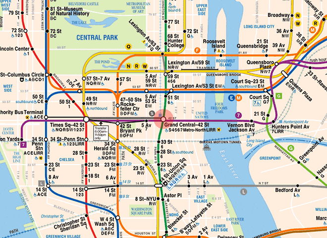 Grand Central-42nd Street station map