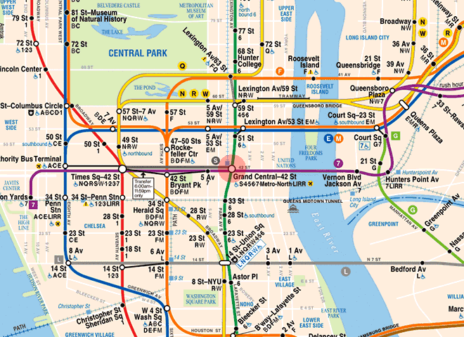 grand central station interior map