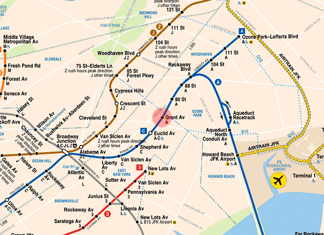 Grant Avenue station map