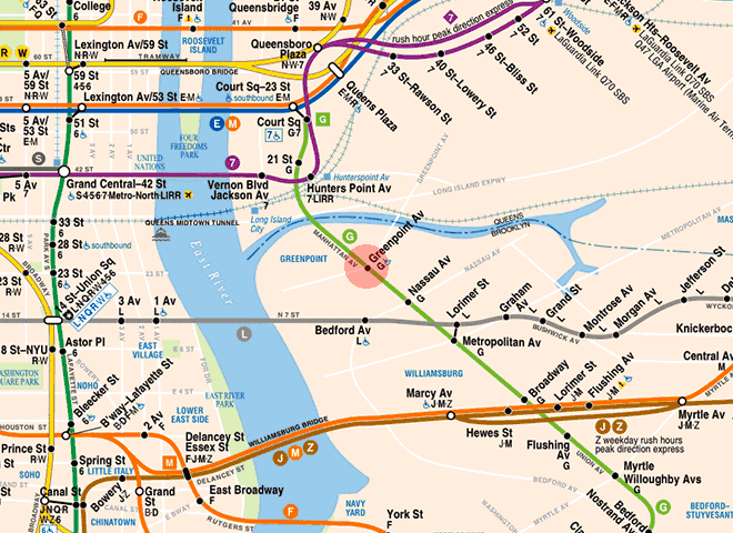 Greenpoint Avenue station map